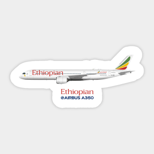 Illustration of Ethiopian Airbus A350 Sticker